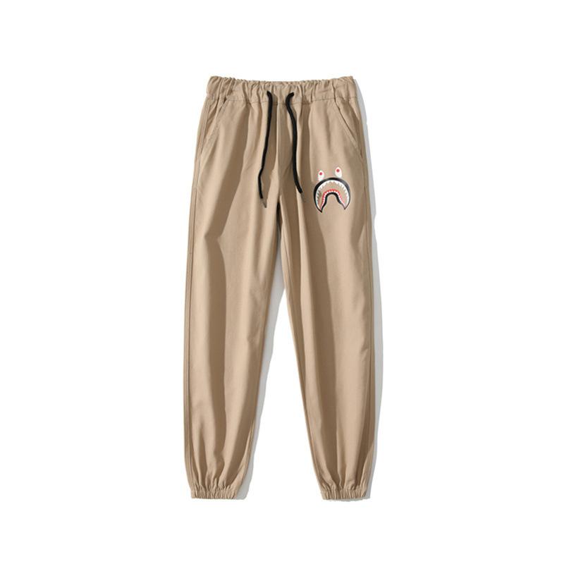 Bathing Ape Pant Trendy Brand Men's Shark Head Waist-Tied Ankle-Tied Woven Fabric Trousers
