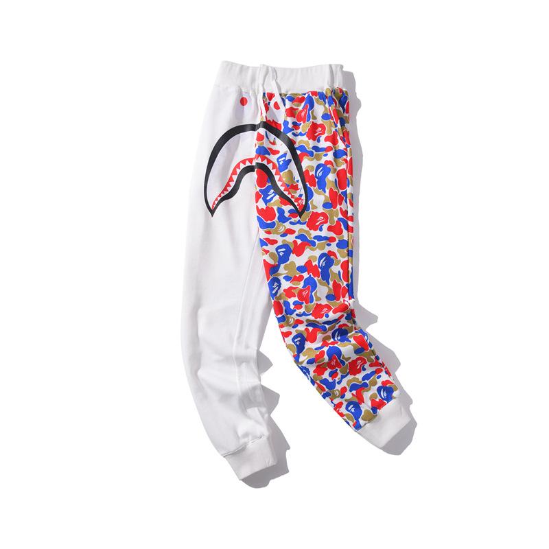 Bathing Ape Pant Shark Head Two Colors Camouflage Casual Trousers Men and Women Couple Print Sweatpants