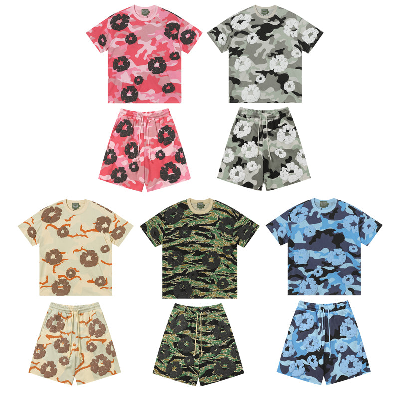 Denim Tears T-shirt & Shorts 2 Piece Set Camouflage