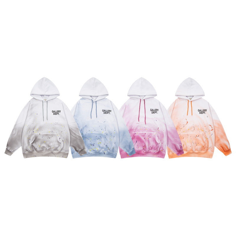Gallery Dept Hoodie hand-painted paint point gradual change tie-dye hooded sweater