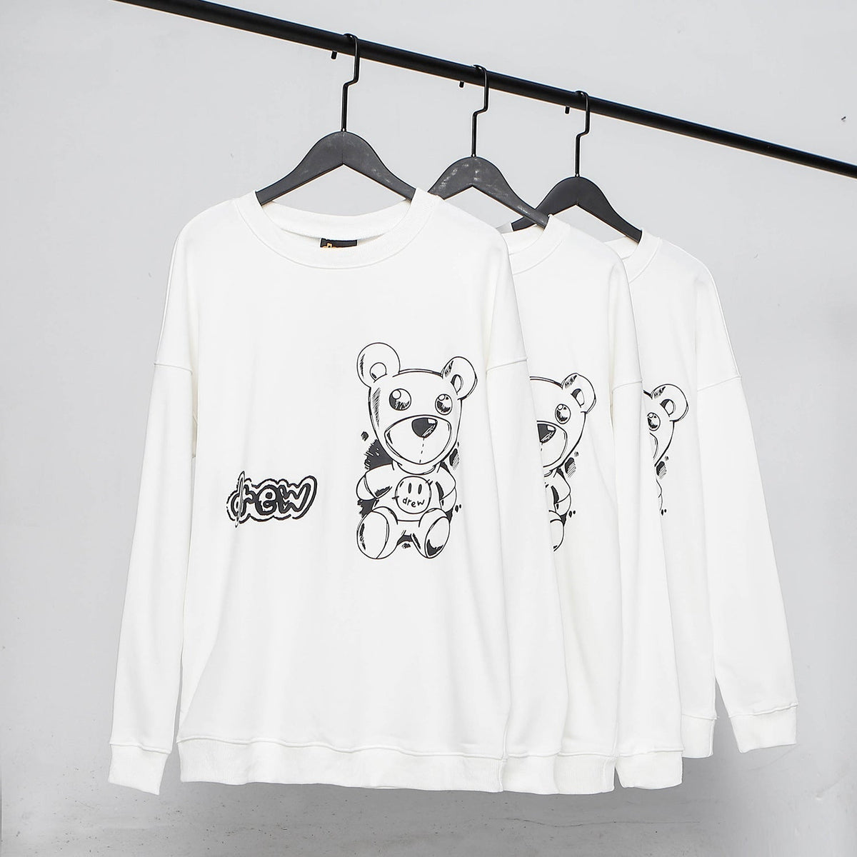 Drew House Sweatshirts Unisex Cartoon Bear Crew Neck Sweater