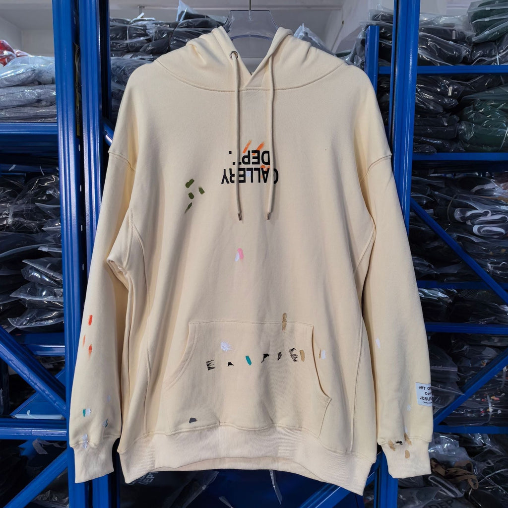 Gallery Dept Hoodie Splash Ink Letter Embroidered Hooded Sweater