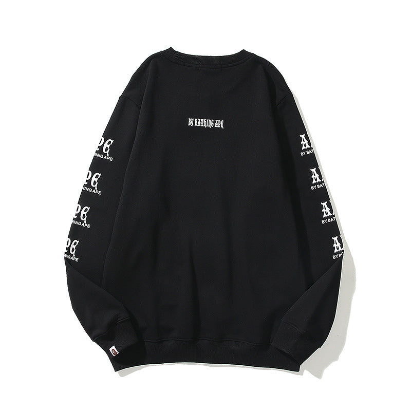 Bathing Ape Sweatshirt Autumn and Winter Men's Cotton Printed Long Sleeve round-Neck Pullover