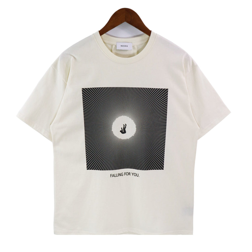 Rhude T-shirt Alphabet Slogan Printed Short Sleeve T-shirt