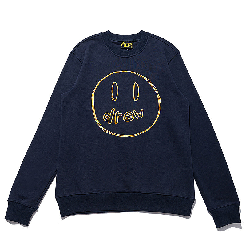 Drew House Sweatshirts Unisex Sketch Smiley Face Crew Neck Sweater