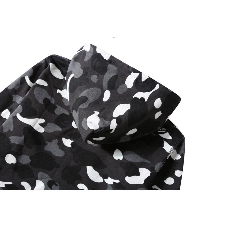 Bathing Ape Hoodie Shark Camouflage Luminous Embroidered Hoodie Hip Hop Men's and Women's Hoodie Coat